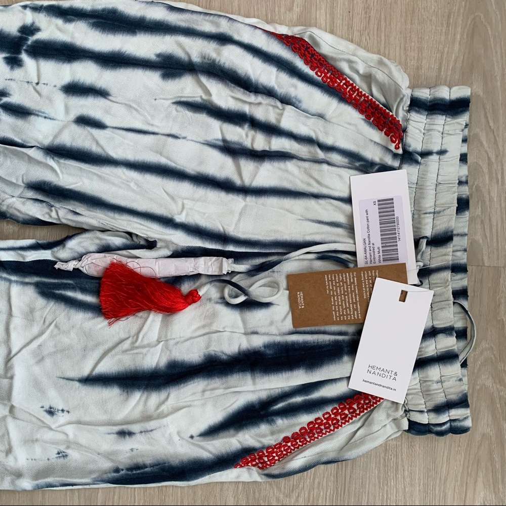 Nwt Hemant & Nandita Embroidered-Trim Pant - image 4